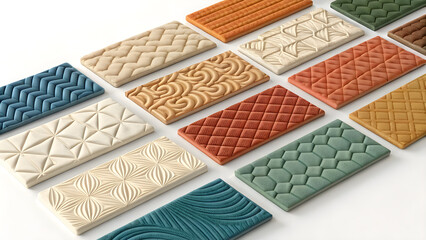 Fototapeta premium Luxury 3D Upholstered Panel Textures Modern Design Set