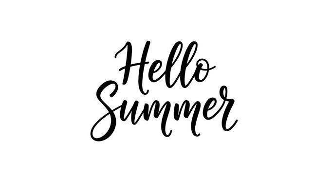 Handwritten summer greeting displayed on white background