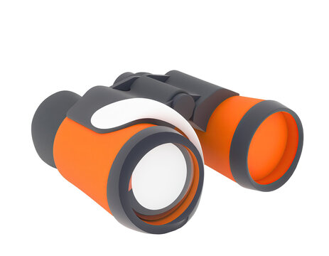 Modern Orange and Gray Binoculars