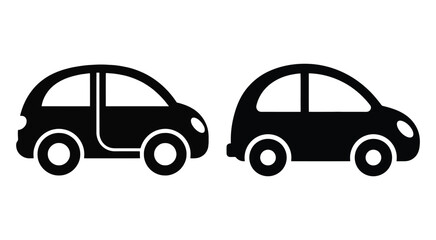 Fototapeta premium Minimalist Silhouette Vehicle Icons Pack for User Interface Design