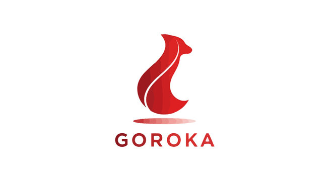Elegant Red Goroka Logo Design on White Background for Branding.