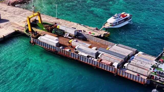 Port Of Padre Burgos In Southern Leyte, Philippines. Aerial Shot