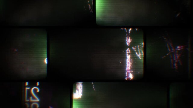 Flickering noisy grunge style film reel effect loop.
