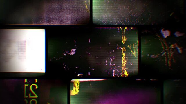 Flickering noisy grunge style film reel effect loop.
