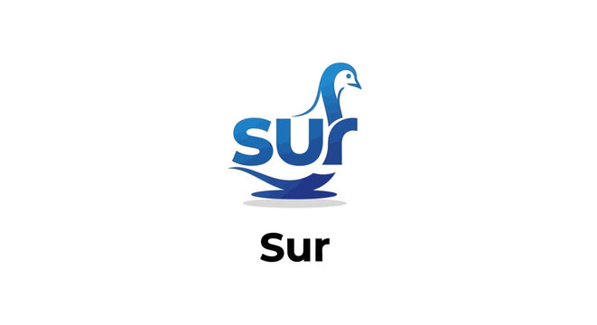 Elegant Sur Logo Depicting a Penguin Symbolizing Excellence and Quality.