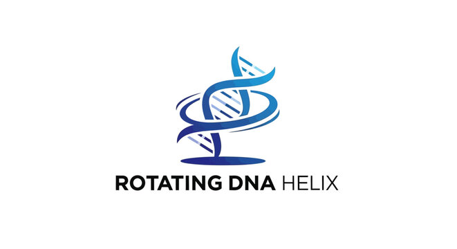Elegant Rotating DNA Helix Depicting Genetic Code and Science.