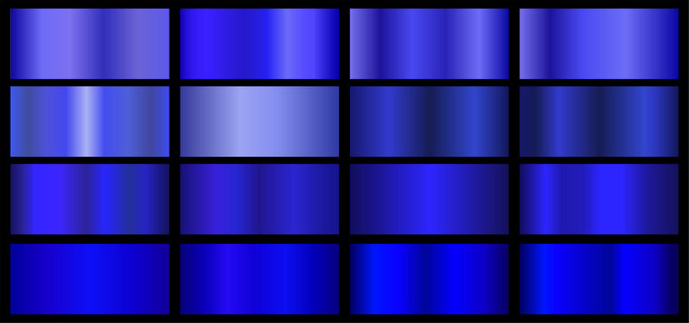 Blue gradient. Collection of gradients with shiny metallic texture for design of covers, banners, posters and other creative projects.