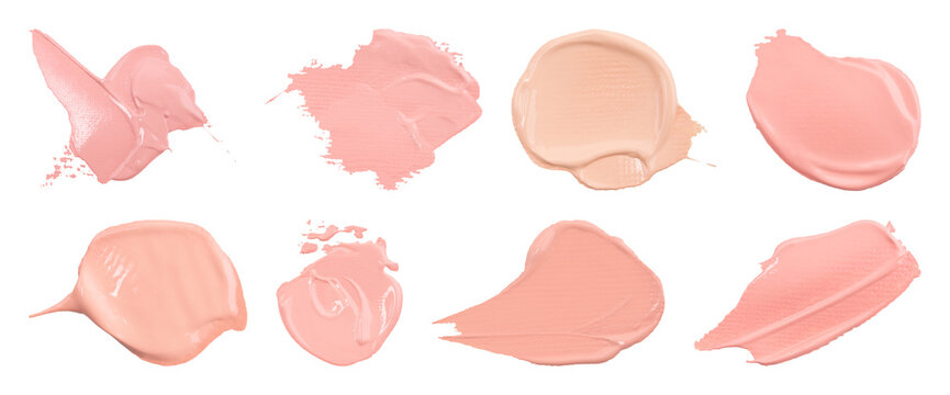 Various pink makeup swatches displayed element set