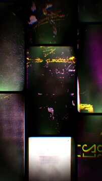 Flickering noisy grunge style film reel effect loop.
