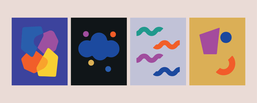 Playful abstract cloud vector illustration, colorful squiggle line art set, whimsical weather graphic elements, modern fun shape composition, creative cloud and wave doodles, minimalist bright abstrac