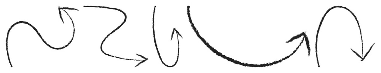 Curved arrows sketch design element set © Rawpixel.com