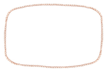 Braided rope frame watercolor illustration isolated on white background. Hand painted oval border for bakery branding, bread packaging design, label templates and natural artisan bakery collection © Ekaterina
