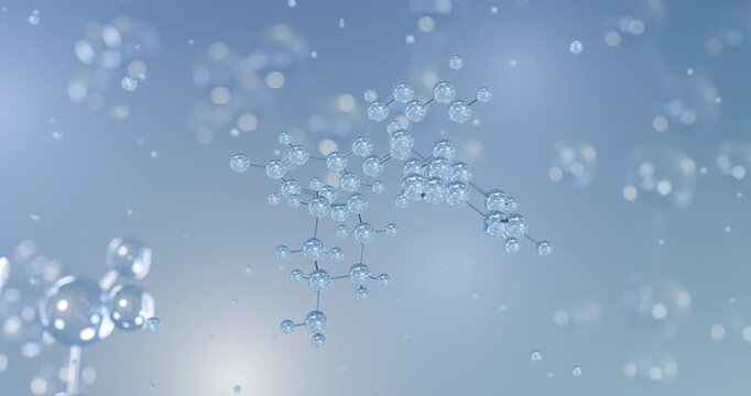 Paltusotine rotating 3D model of somatostatin receptor agonist, seamless looped video
