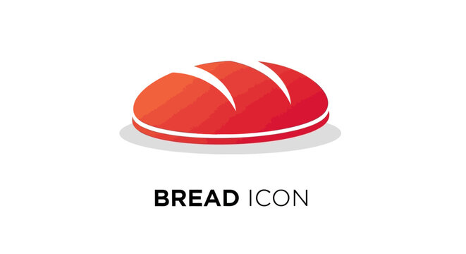 Freshly Baked Loaf of Bread Icon on White Background.