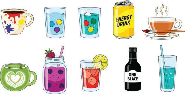 Professional Mixology and Barware Equipment Vector Set Featuring Stainless Steel Shaker Jigger Aromatic Bitters Bar Spoon Zester and Cocktail Muddler