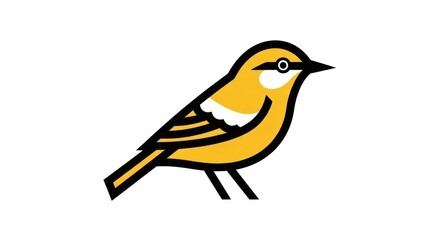 Fototapeta premium Yellow bird logo icon illustration on white background