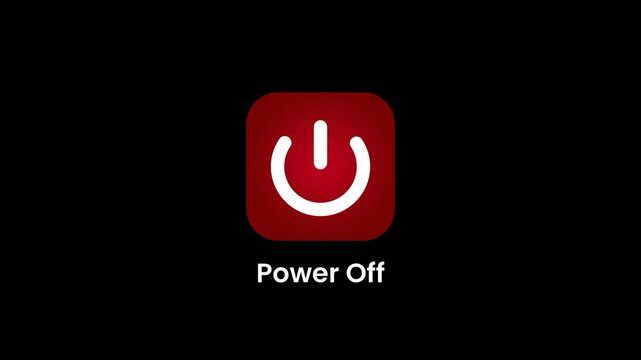 A deep red power off button icon with a glowing symbol representing the ability to safely shut down deactivate or turn off any connected device