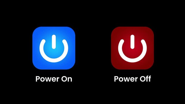 A dual icon showing blue power on and red power off buttons side by side offering quick toggle control for activating or deactivating any device