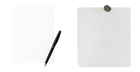 Minimalist stationery with pen element set isolated on white © Rawpixel.com