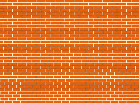 Seamless orange brick wall pattern background with uniform masonry texture for construction design and architectural backdrop