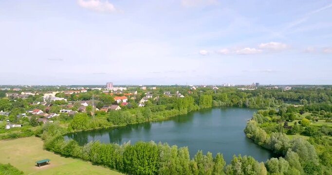 Braunschweig Heidbergsee S&uuml;dstadt Footage Aerial Drohnenaufnahme