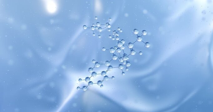 Imlunestrant rotating molecular structure, 3d model of antineoplastic agent
