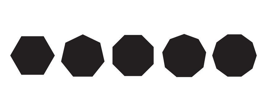 vector evolution of triangular, quadrilateral, pentagonal, hexagonal, hexagonal and octagonal shapes. 333