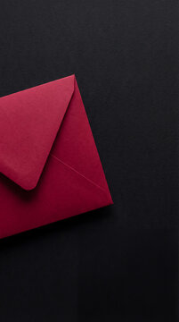 A red envelope on a black background