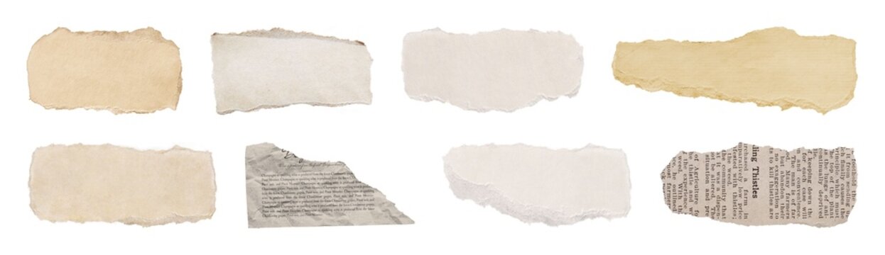 Vintage torn paper textures collection