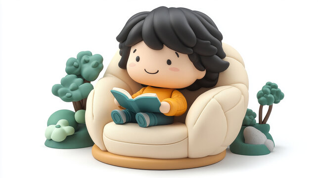 The boy sitting on the sofa