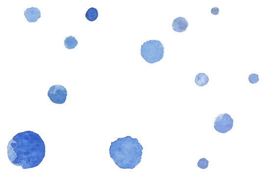 Blue watercolor dots pattern