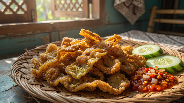 Crispy Fried Mandai Fermented Cempedak Skin Kalimantan Delicacy