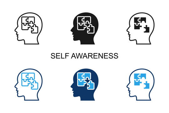 Self Awareness Icon Multi Style Vector Illustration