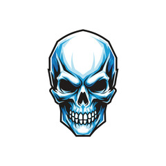 Fototapeta premium Blue Skull Illustration Graphic Design Element.