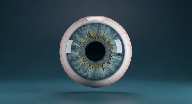 Iris 3D microscopic render, ocular radial fiber structure visualization, pupil aperture light regulation system, stromal muscle pattern anatomy, ophthalmology eye anatomy concept, vision biology study