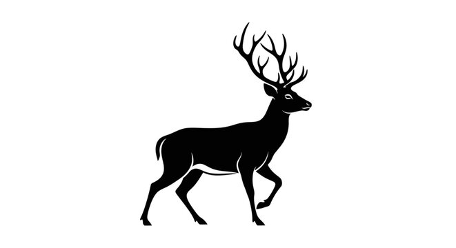 Deer with large antlers running free.