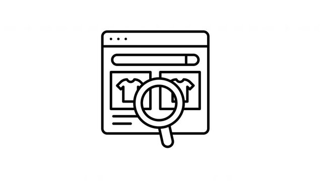 Animated Product Search in line icon style, suitable for ecommerce, retail, online shopping concept illustrations