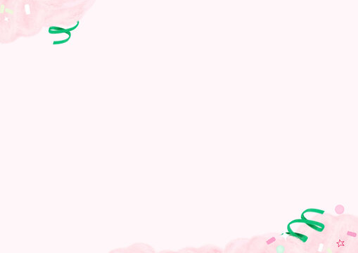 Pink cotton candy background, pastel border