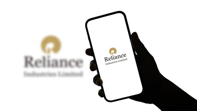 Reliance Industries logo displayed on a smartphone screen &ndash; Delhi, India &ndash; June 04, 2025
