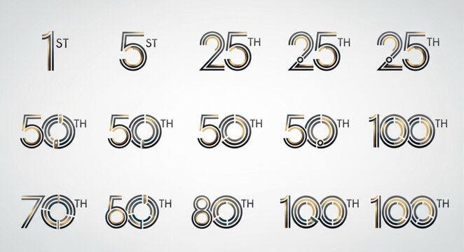 Collection of Anniversary Numbers and Ordinal Suffixes.