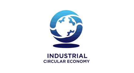 Obraz premium Industrial Circular Economy Logo Depicting Global Sustainability and Innovation.
