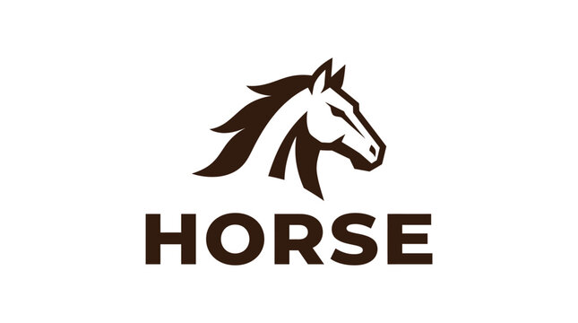 Elegant Horse Head Logo Design.