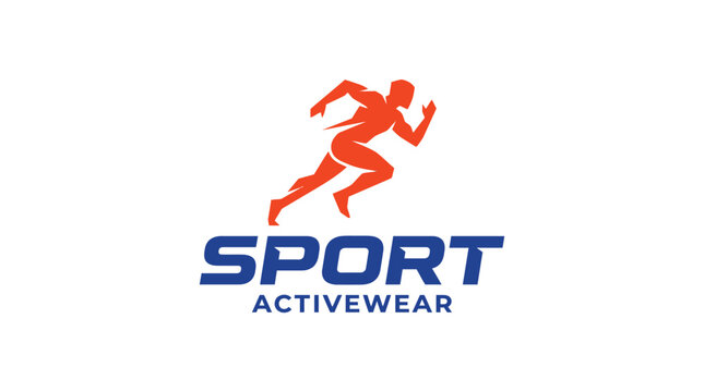 Running Man Sport Activewear Logo Design.