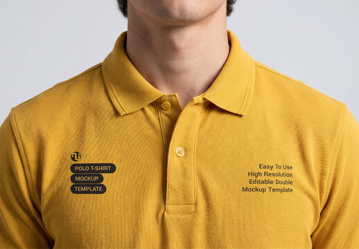 Closeup Polo T-shirt Mockup