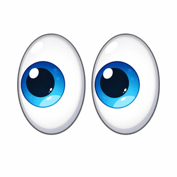 Eye emoji with shine icon, looking sideways isolated vector illustration