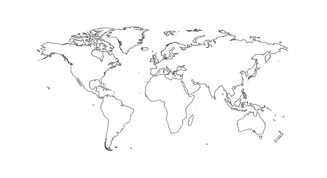 Dark World Map Outline With Subtle Landmasses