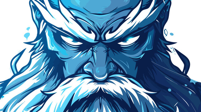 Intense illustration of a powerful bearded figure with dramatic expressions