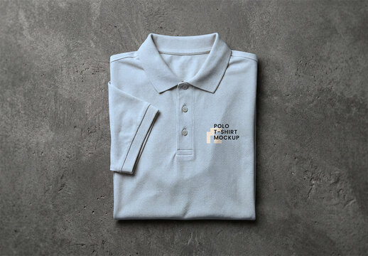 Folded Polo Tshirt Mockup