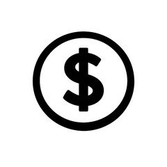 Obraz premium Dollar Symbol in Circle Icon