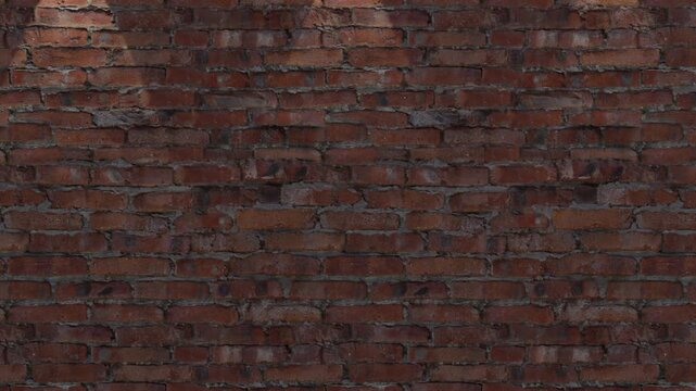 4K Seamless Flicker Light Loop on Grunge Brick Wall, Industrial Background Texture